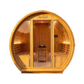 Varenna 6-Person Outdoor Traditional Carbonized Spruce Barrel Sauna (SAK14672)