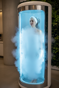 Woman in Cryotherapy Chamber